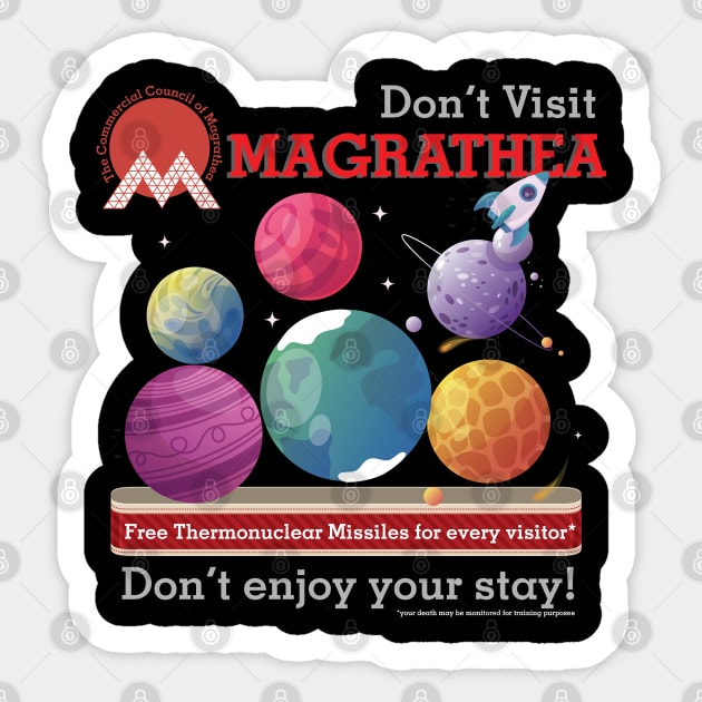 Don't Visit Magrathea Sticker by Meta Cortex